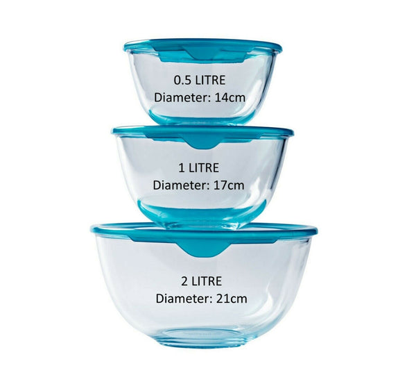 Pyrex Glass 0.5L Bowl with Lid, Green