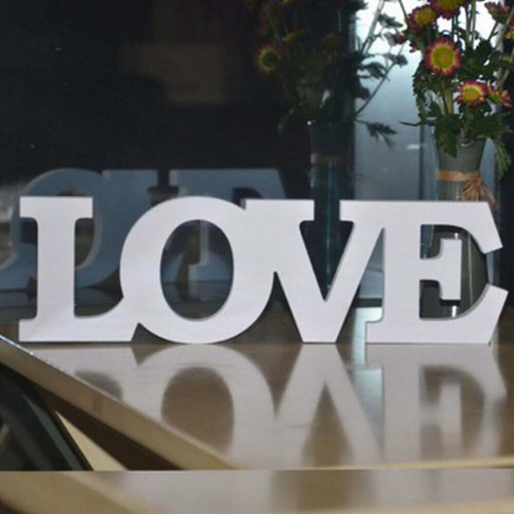 White Wooden Free Standing LOVE Sign