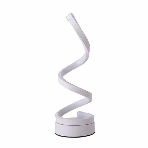 LED Dimmable Spiral Side Table Lamp In White