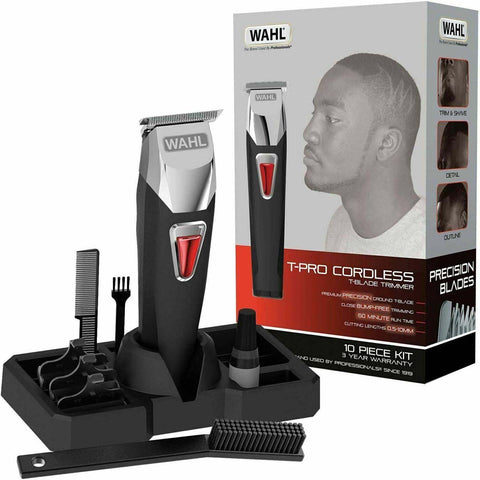 Wahl 9860-806 Functional T-Pro Barbers Hair Trimmer Kit - Cordless Rechargeable