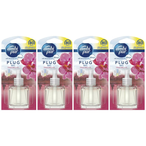 4 Ambi Pur with Febreze Air Freshener Plug-In Diffuser Refill - Thai Orchid